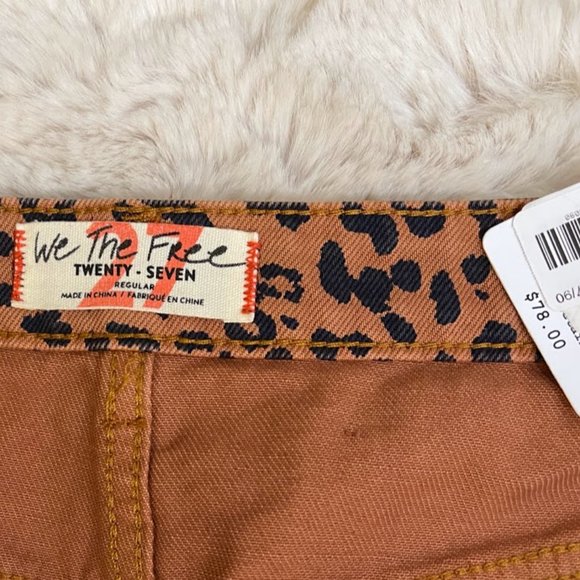 NWT $78 Free People Leopard Print Jean - Picture 6 of 6